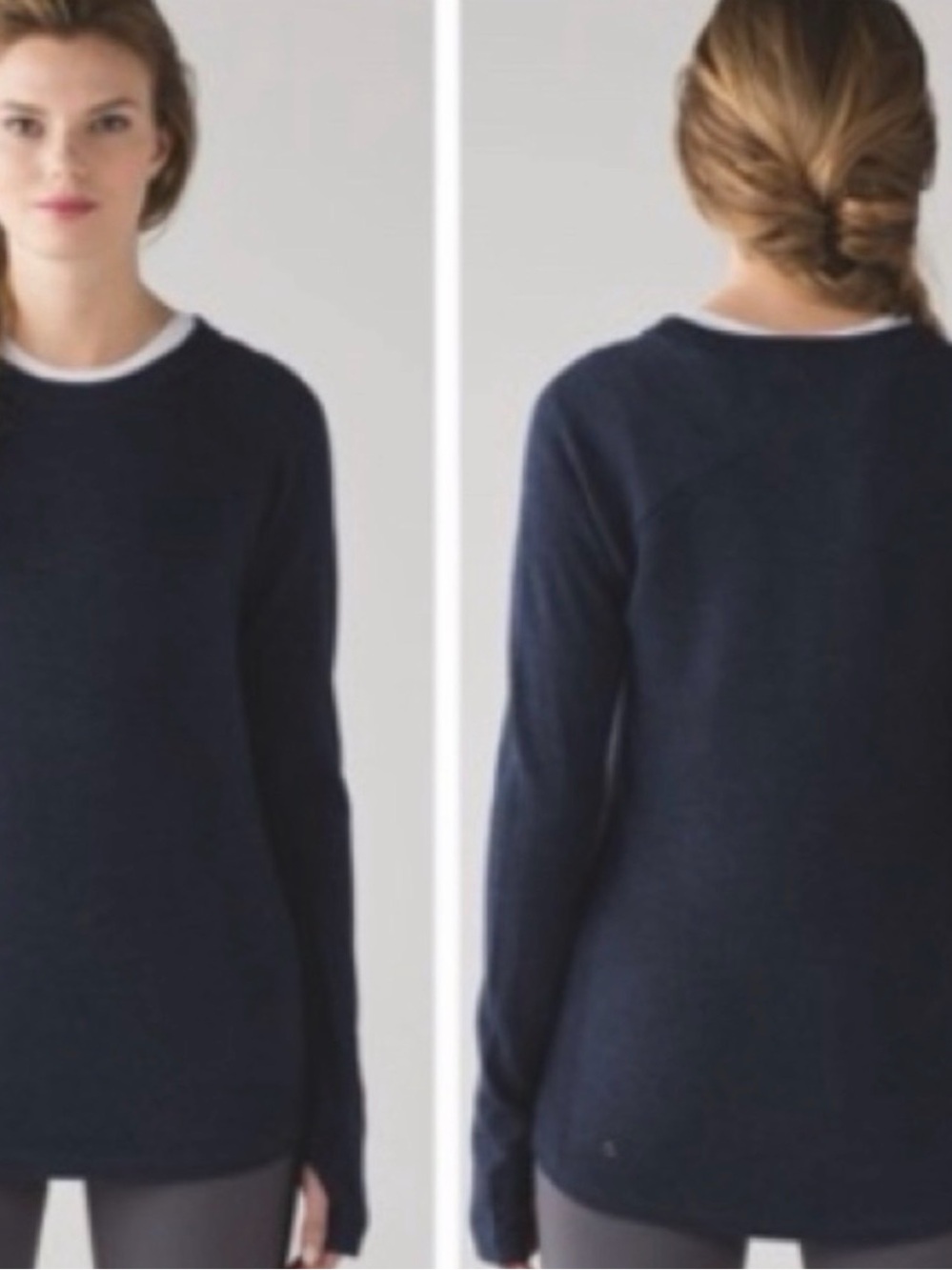 Lululemon Sit in Lotus Merino Wool Long-Sleeve Sweater Black Ribbed